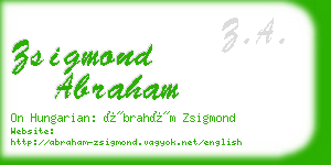 zsigmond abraham business card